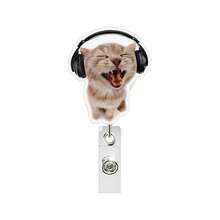 1pc Funny Abstract Acrylic Backpack Charm With Retractable Cat Keychain - Multicolor - View 20
