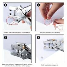[2-In-1 Punch And Setting Pliers] Steel Eyelet Setter Plier Kit With 100 Eyelets, 2-In-1 Punch And Setting Pliers By ASDTODW For Fabric, Leather, Belts, Canvas, Shoes, Bags - Craft Supplies Tool Set - Hole Punch Plier - View 9