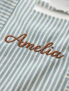 客製化個性化圍裙,可刺繡姓名條紋口袋圍裙 | 適合烹飪派對 | 生日禮物 - 彩色 - 查看 4