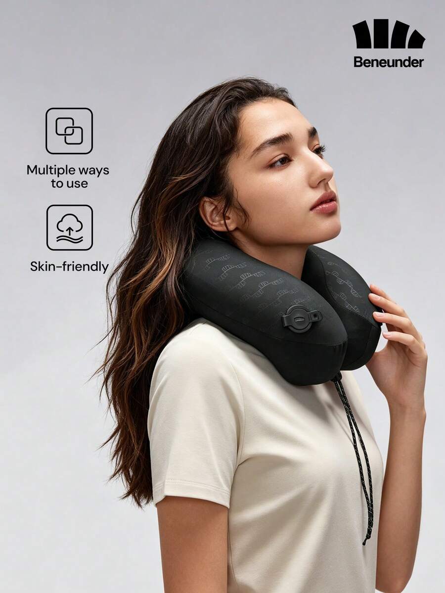 Beneunder Full Support Quick Inflation Neck Pillow LC003 - Black - View 1