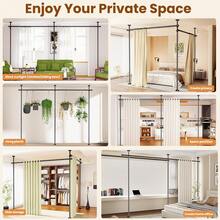 Room Divider For Room Separation,4-10ft(H) 28-140inch(W) Adjustable Temporary Privacy Wall Divider, Tension Curtain Rods No Drilling, Heavy Duty Partition Space Separator Freestanding,Black - White - View 10