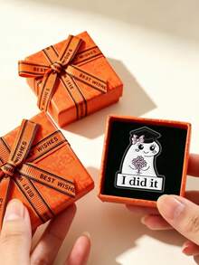 QIHOO 1 Set Gift Box Ghost Graduation Brooch I Did It Graduation Enamel Pin Graduation Party Gift For Her - Multicolor - View 6