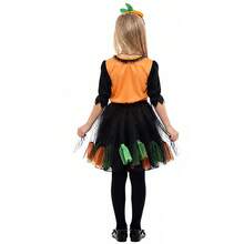 Girls Halloween Pumpkin Costume, Suitable For Carnival Party, Comes With Witch Headpiece, Children's Fancy Dress Ballet Tutu Set - Multicolor - View 3