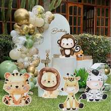 AFYPRTY Jungle Animals Decorations Safari Birthday Decorations Jungle Animals Cutouts Backdrop Booth Props Party Supplies For Wild Life Theme Birthday Party Decor - View 2