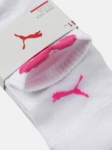 Puma Women's Mid-Calf Socks - White - Sports Socks 95203501 - White Pink - View 5