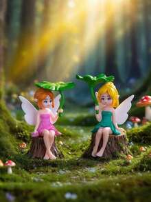 1/2/4pcs Resin Lotus Fairy Statue Mini Elf Figurine, Car Dashboard Desktop Decoration, DIY Micro Landscape Garden Ornament, Home Office Birthday Holiday Gift - A - View 4