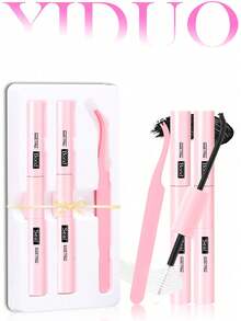 YIDUO 980pcs 6-Style Mixed Cluster Eyelash Extension Set, 80D-300D Pointed Base Dense D-Curl Lashes 5-20mm, Complete DIY Kit With 2 Bottles Of Adhesive & Sealer, Remover, Tweezers And Brush, Suitable For Home Use - Multicolor - View 16