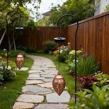 1pc Solar Hollow Projection Hanging Garden Lawn Light - Path Light With Auto Switch And Ambient Lighting - Suitable For Outdoor Decoration, Solar Pendant Light And Garden Landscape Lighting - 水滴燈 - 查看 5