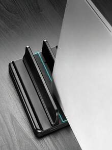 Soporte para portátil negro, soporte de computadora ajustable multifuncional, compatible con funda protectora MacBook, estante de almacenamiento vertical, funda protectora, soporte de almacenamiento, base. Esencial para dormitorio universitario. Teclado Bluetooth, funda de computadora, alfombrilla de escritorio, bolsa para portátil, periféricos de computadora, área de escritorio de oficina, almacenamiento de teclado con auriculares con cable, soporte con bolsa pequeña, soporte de almacenamiento para smartphone - Ver 9