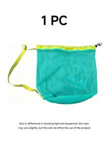 1PC Mesh Beach Storage Bag, Shell Pattern Zipper Tote Bag, Adjustable Shoulder Strap Breathable Net Organizer, Sand Toy & Swim Gear Storage Pouch, Portable Travel Camping Beach Bag, Lightweight Washable Outdoor Carry Bag, Summer Gift For Family - Multicolor - View 8