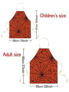 1PC Halloween Series Pattern Single-Sided Printed Apron, Unisex Home Kitchen Halter Tie Apron, Home Decor Kitchen Cooking Anti-Stain Apron - Multicolor - View 2