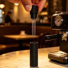 KCJLHGT Stainless Steel Coffee Powder Tamper Espresso Powder Stirrer 6 Needle Distributor Leveler WDT Tools Cafe Stirring Barista Accessories - Black - View 12