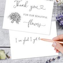 OBOVAY 1pc Elegant Florist Thank You Card "Thank You For Providing Us With Beautiful Flowers", With Heart Design, Perfect For Weddings Or Special Occasions - A - View 4