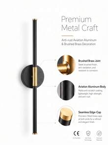 50/63/71cm High-End Magnetic Strip Wall Light, Remote Control Dimmable & Color Temperature Adjustable, Type-C Rechargeable No-Drill Wireless Wall Lamp, Gold Modern Linear Wall Light, Suitable For Bedroom, Living Room, Study, Staircase Decoration - Multicolor - View 4