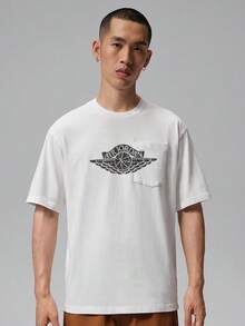 Jordan 男款 AS FLT ES 85 W PKT SS CRW 短袖 T-Shirt，針織無領短版 TIO2085-100 - 黑與白 - 查看 1