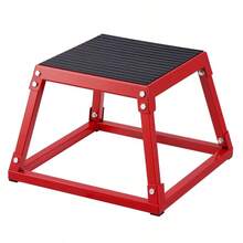 Plyometric Jump Box, 12 Inch Plyo Box, Steel Plyometric Platform And Jumping Agility Box, Anti-Slip Fitness Exercise Step Up Box Home Gym Training, Conditioning Strength Training, Red - Red - View 5