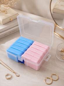 1pc Clear Makeup Storage Box For Earrings, Rings, Beads, Crafts, Lipstick, Jewelry, Travel Pill Box, Cotton Swabs, Dental Floss, Multi-Functional DIY Craft Accessories Organizer - Multicolor - View 1