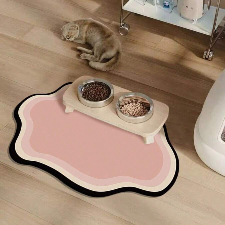 1pc, Pet Mat, Suitable For Cats And Dogs, Quick-Drying And Water-Absorbing, Nordic-Style Indoor Floor Mat, Floor Pet Mat, Playful Pet Design, Durable Pet Mat, Available In Multiple Colors.