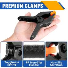 5 Peças Grampos de Mola Resistentes, Adequados para Marcenaria, Clipes de Bottom, Usados para Suportes de Bottom, Fotografia, Decoração Doméstica e Outras Aplicações de Fixação Resistentes de Pequeno Porte (Preto) - Multicolorido - Visão 3