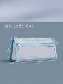 tonxiyuemu Transparent Mesh Pencil Case, Student Stationery Bag, Minimalist Design, High Aesthetic, Portable And Convenient For Storing Stationery. Perfect For Use During Back To School Season At School. - Single Piece - View 10