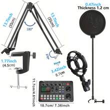 Professional Wireless Microphone Audio Interface, Portable All-In-One Podcast Device With Built-In Microphone Preamp, USB Charging, And Wireless Design, Suitable For Recording, Live Streaming, DJing, And Smartphones - Black - View 13