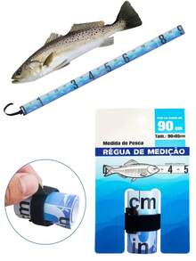 1-2Pcs Foldable Waterproof Fish Measuring Ruler Sticker, Adhesive Fishing Measurement Tape For Boat Cooler Kayak ﻿ - Multicolor - View 1