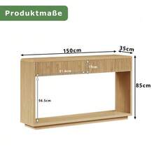 Modern Entryway Console 150 Cm Wide, With Two Large Storage Drawers And An Open Shelf At The Bottom, Ideal For A Hallway Or Living Room (Light Oak). - 自然色 - 查看 8