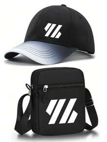 1pc/2pcs Minimalist Line Geometric Pattern Print Vintage Original Men's Women's Gradient Baseball Cap And Bag, Adjustable, Personalized Street Fashion Sport, Suitable For Daily Wear And Gift - Multicolor - View 1