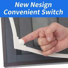 1pc Adjustable Magnetic Window Screen, High Breathability Polyester Fiber Mesh, No Drilling Self-Adhesive Easy Installation, Magnetic Closure Design, Fine Insect Mesh, Suitable For Home And Apartment Indoor Window Protection - Multiple Styles - View 1