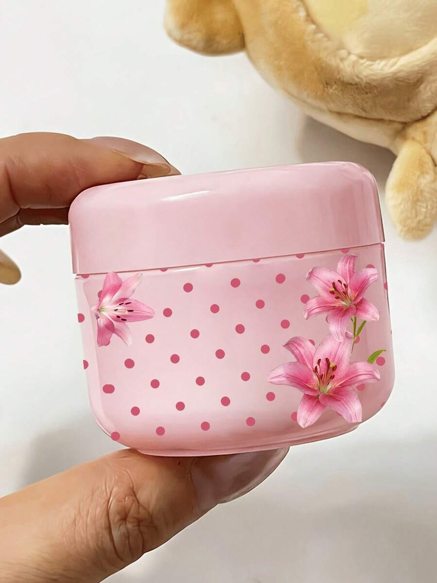 粉色百合波點旅行分裝瓶,適用於乳霜、乳液及其他護膚產品,可重複使用,適合卸妝液、泥膜、身體乳液、護手霜等,海邊、夏季、郵輪及各種旅行必備,適合送給朋友、家人、好友或同學的禮物 - 彩色 - 查看 1