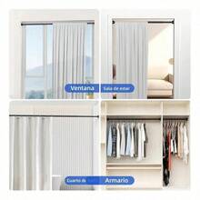 PEYMALERA 65-195 Adjustable Retractable Shower Curtain Rod - Silver - View 10
