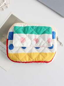 1 pieza Bolsa de almacenamiento de cámara CCD acolchada de espuma, bolsa de maquillaje mini con diseño de dibujos animados dulce y lindo, bolsa para lápiz labial, bolsa para auriculares Bluetooth, organizador de cables de auriculares, bolsa de almacenamiento miscelánea, monedero con patrón de lazo bordado, estuche protector de cámara mini, monedero con diseño abatible, tarjetero de gran capacidad, bolsa para lápiz labial con diseño a cuadros lindo, tarjetero negro de moda, bolsa de almacenamiento de cámara - Multicolor - Ver 21