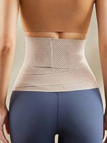 New Adjustable Waist Cincher & Body Shaper, Hook And Loop Closure, Breathable Mesh For Fitness, Suitable For Women - Apricot - View 3