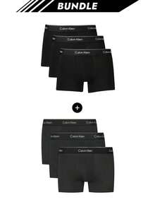 Calvin Klein [حزمة] 3 عبوات سراويل داخلية رجالية + 3 عبوات سراويل داخلية - أسود + أسود - مشاهدة 1