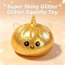 1個（隨機顏色）獨角獸亮片慢回彈壓力紓壓玩具，彩虹多色收藏驚喜亮片捏捏樂，適合教室獎勵與派對小禮物 - 彩色 - 查看 7
