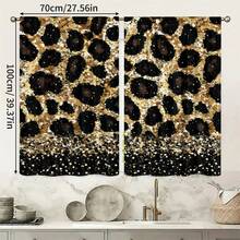2pcs Leopard Print Curtains - Animal Print Semi-Sheer Curtains With Rod Pocket Design, Modern Wild Style Bedroom Living Room All-Season Home Decor - Easy To Clean Fabric (Suitable For Halloween And Christmas Decoration) - Contemporary Wildlife Theme, Bedroom Living Room Home Decor Window Curtain Panels - Multicolor 3 - View 14