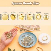 24-Grid Gold And Silver Bead Accessories, Jewelry Making Set With Spacer Beads, Includes Various Round And Star-Shaped CCB Spacer Beads, Perfect For Making Necklaces, Bracelets And Other Jewelry. - 24-compartment Gold and Silver Beaded Accessories - View 2