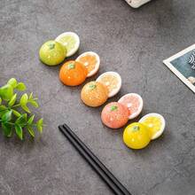 Creative Half Fruit Shaped Table Spoon And Chopstick Holder, Cute Home Tableware Decoration, Adorable Orange And Lemon Shaped Cutlery Holder, Creative Chopstick Holder Home Table Decor - View 4