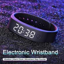 SENBONO Neutral Silicone Smart Bracelet, 12-Hour Format, Hour/Minute/Second/Date/Month/Day Of Week Display, Alarm And Hour Ring, Pedometer, Calorie Calculator, 60mAh, Long Battery Life, Suitable For Daily Use And Gift Occasions, Electronic Bracelet - View 6