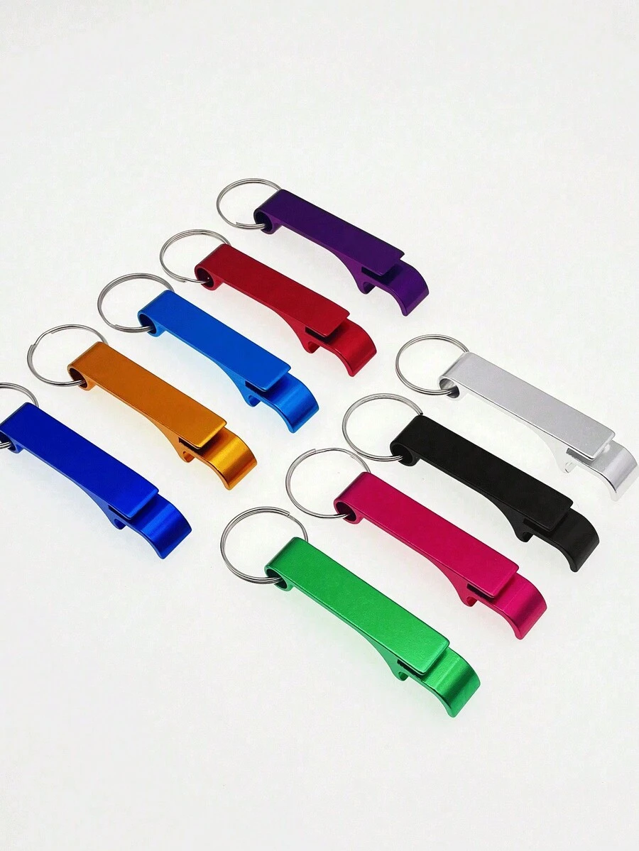 10/6/5/1pc Multifunctional Keychain Bottle Opener, Minimalist Industrial Style, Solid Color Matte Metal Finish, Long Curved One-Piece Design, Integrated Stamped Bottle Opening + Hanging Ring Design, Open Beer And Soda, Portable Key Pendant, Outdoor Portable Tool, Bar And Home Accessory, Promotional Gift, Car Accessory, Kitchen Accessory, Kitchen, Christmas, Camping, Home, Wedding, Halloween - Multicolor - View 1