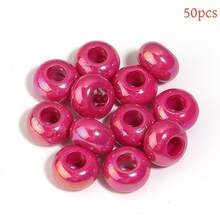 50Pcs Acrylic Colorful Abacus Beads Large Hole Wheel Beads Suitable For DIY Bracelets Keychains Necklaces Stationery Pens Holiday Decoration Abacus Beads Tassel Dreamcatcher Making Hanging Rope Beads - Multicolor - View 14