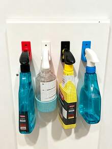 Wall-Mounted Spray Bottle Holder - Multi-Functional Storage Rack For Kitchen And Bathroom Cleaning Bottles, Space-Saving And Keeps Organized. This Storage Rack Is An Ideal Choice For Home Kitchen, Bathroom And Laundry Room, Helping You Efficiently Organize Cleaning Spray Bottles And Optimize Space Utilization. - Multicolor - View 3