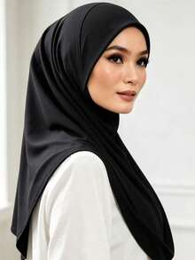 Women's Spring/Summer Breathable Solid Color Hooded Full Coverage Chin Guard Convenient Muslim Hijab Ready-To-Wear Tubang - Multicolor - View 2