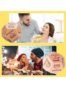 1 buah Dadu Kencan Malam Setelah Gelap, Dadu Kayu, Hadiah Hari Valentine - MultiWarna - View 3