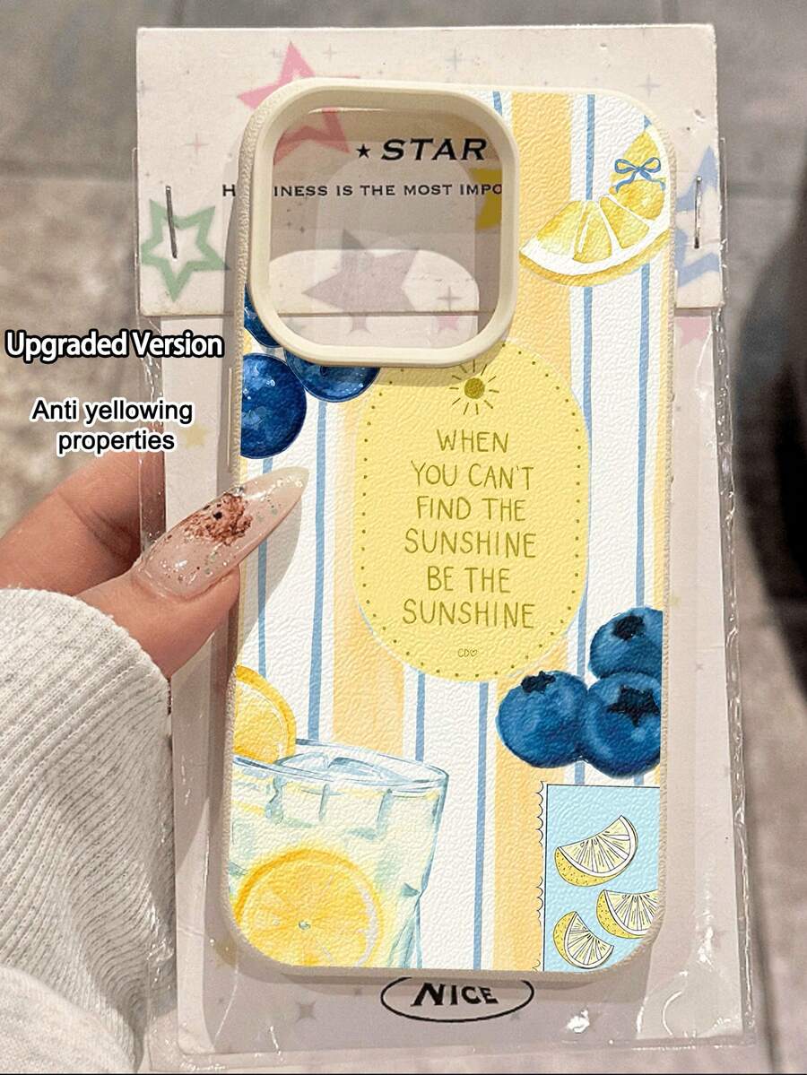 1件裝時尚夏季海洋花卉衝浪板拼貼圖案荔枝紋防摔防滑軟手機保護殼,適用於Apple及多款手機 - 彩色 - 查看 1