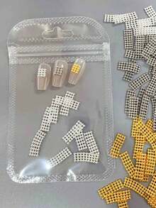 KIRAME 10 Peças 5*10mm Encantos de Unhas Japoneses em Formato de Placa Oca Prateada, Arte de Unhas em Casa, Salão de Unhas, Fornecedores de Unhas, Coisas de Unhas, Natal, Verão & Viagem, Presentes de Festival - Prata - Visão 6