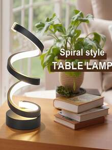 1pc 3-Color Adjustable Spiral LED Desk Lamp, Suitable For Bedroom, Living Room, Office, Study, Bar, Home Decor, Halloween Decor, Room Decor, Home, Kitchen, Christmas Decor - Multicolor - View 15