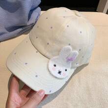 1pc New Cute Rabbit Polka Dot Mint Green Baseball Cap For Women, Spring/Summer Versatile Wide Brim Face-Slimming Sun Protection Baseball Cap - Multicolor - View 8