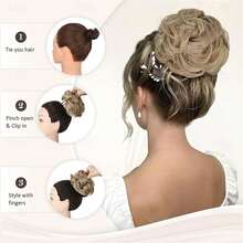Women's Daily Synthetic Hair Bun Hair Piece, Clip-In Curly Messy Bun Hair Extension, Multi-Color - Multicolor - View 7