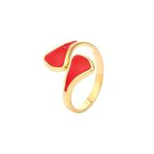 Anillo abierto geométrico minimalista de acero inoxidable con diseño de gota de aceite, perfecto para que las mujeres lo usen a diario o como regalo - anillo - Ver 8